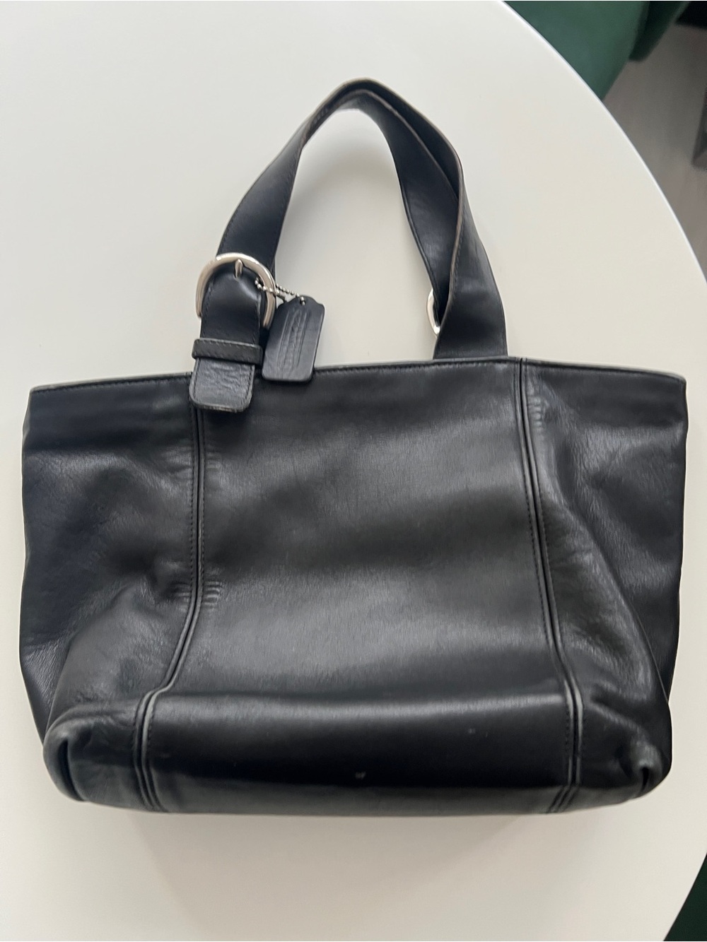 Vintage Old COACH Waverly Bag 4133 Black Leather Y2K Small Shoulder Bag